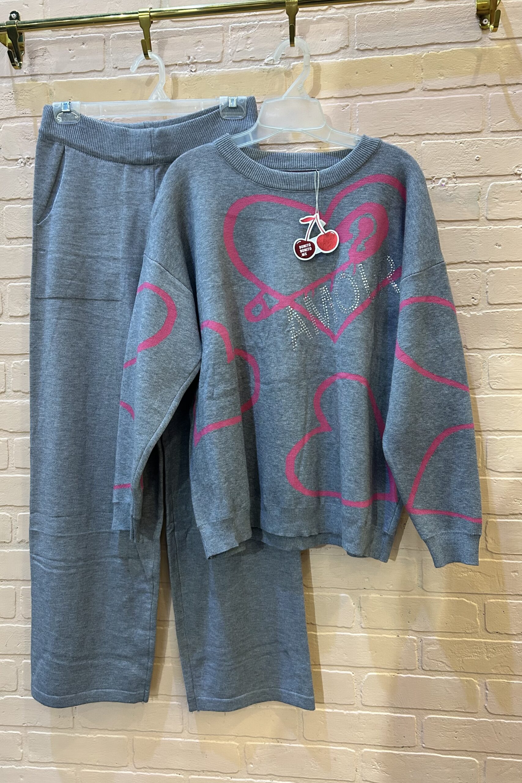 SET TEJ CORAZONES BRILLO 674