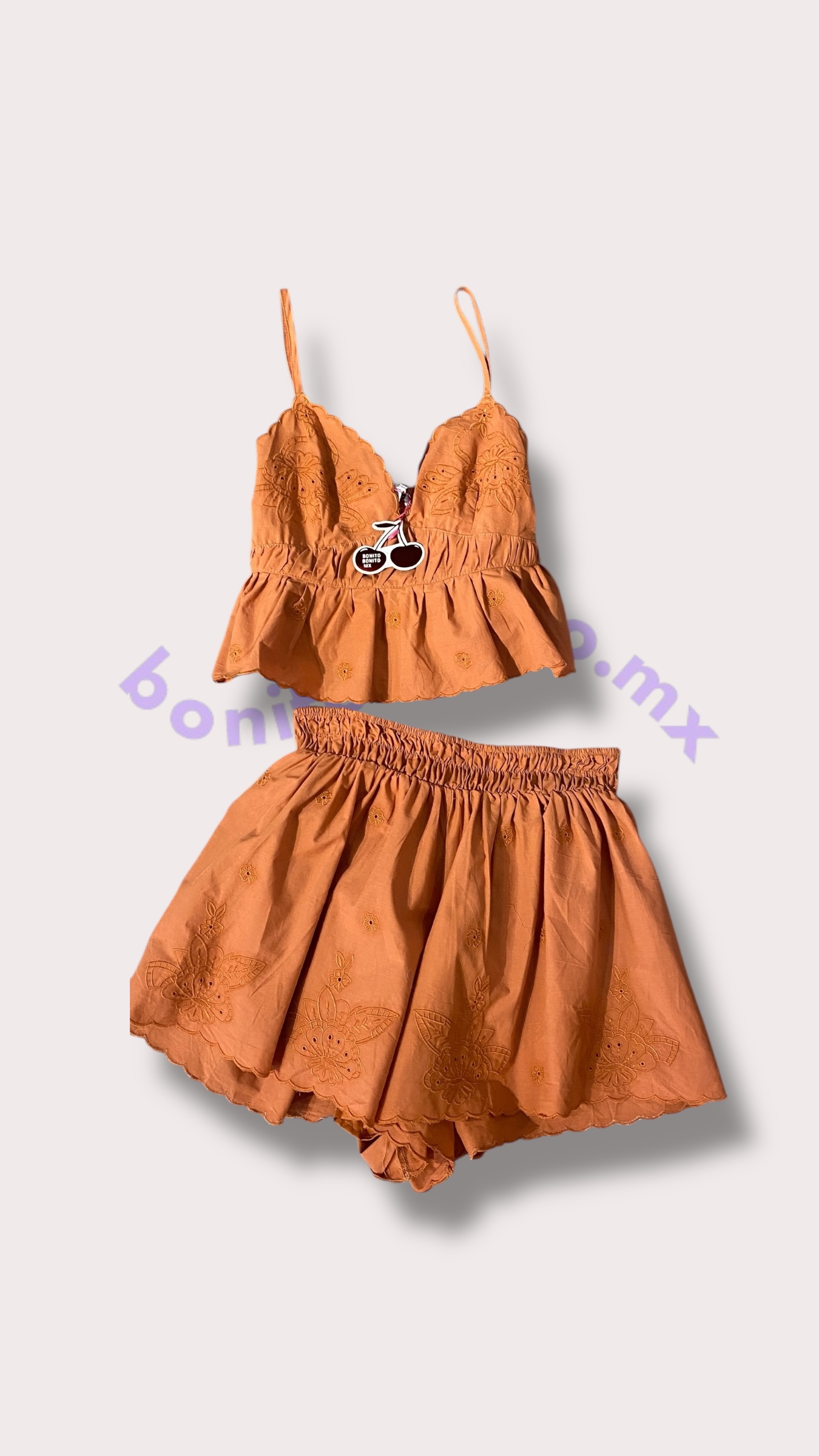 CONJ BORDADO HELENA TOP Y SHORT 125