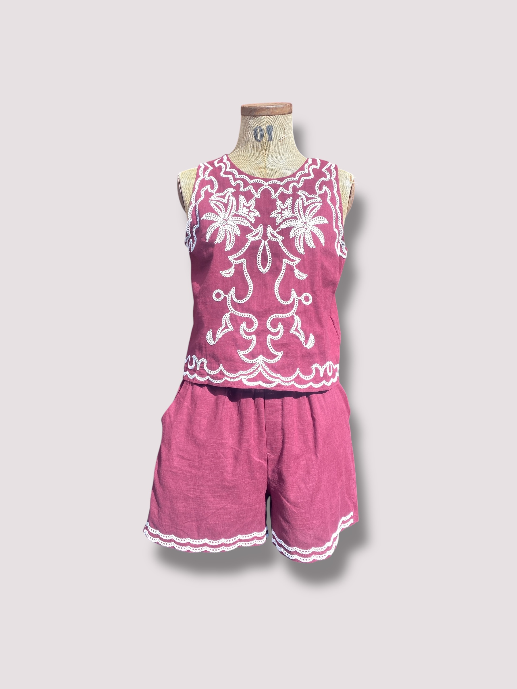 CONJ SHORT BORDADO PALMERAS 415