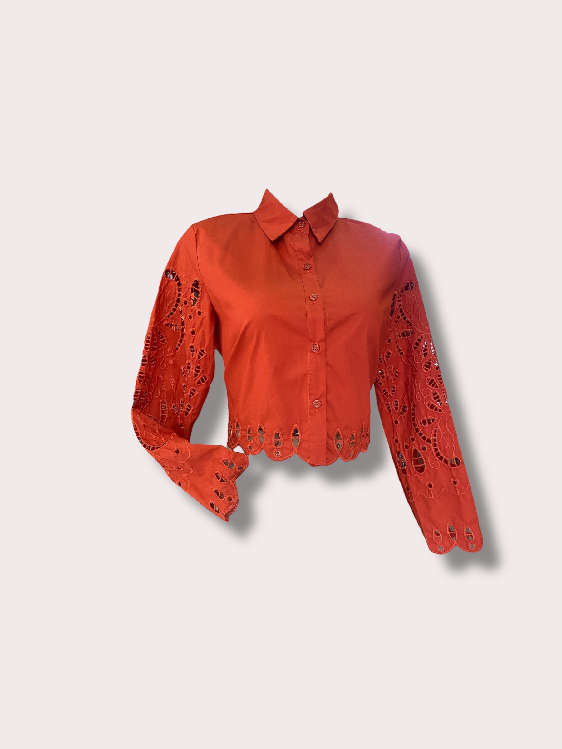 CAMISA CORTA CALADO EN MANGA 460