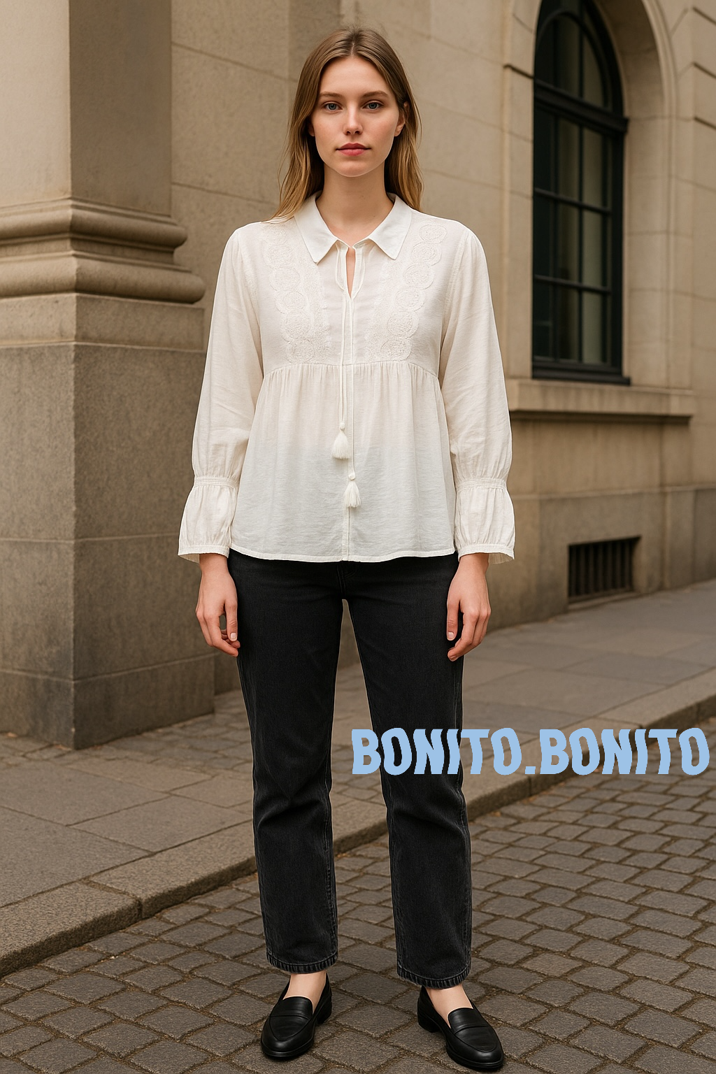 BLUSA ENCAJE  M/L GLOBO 005