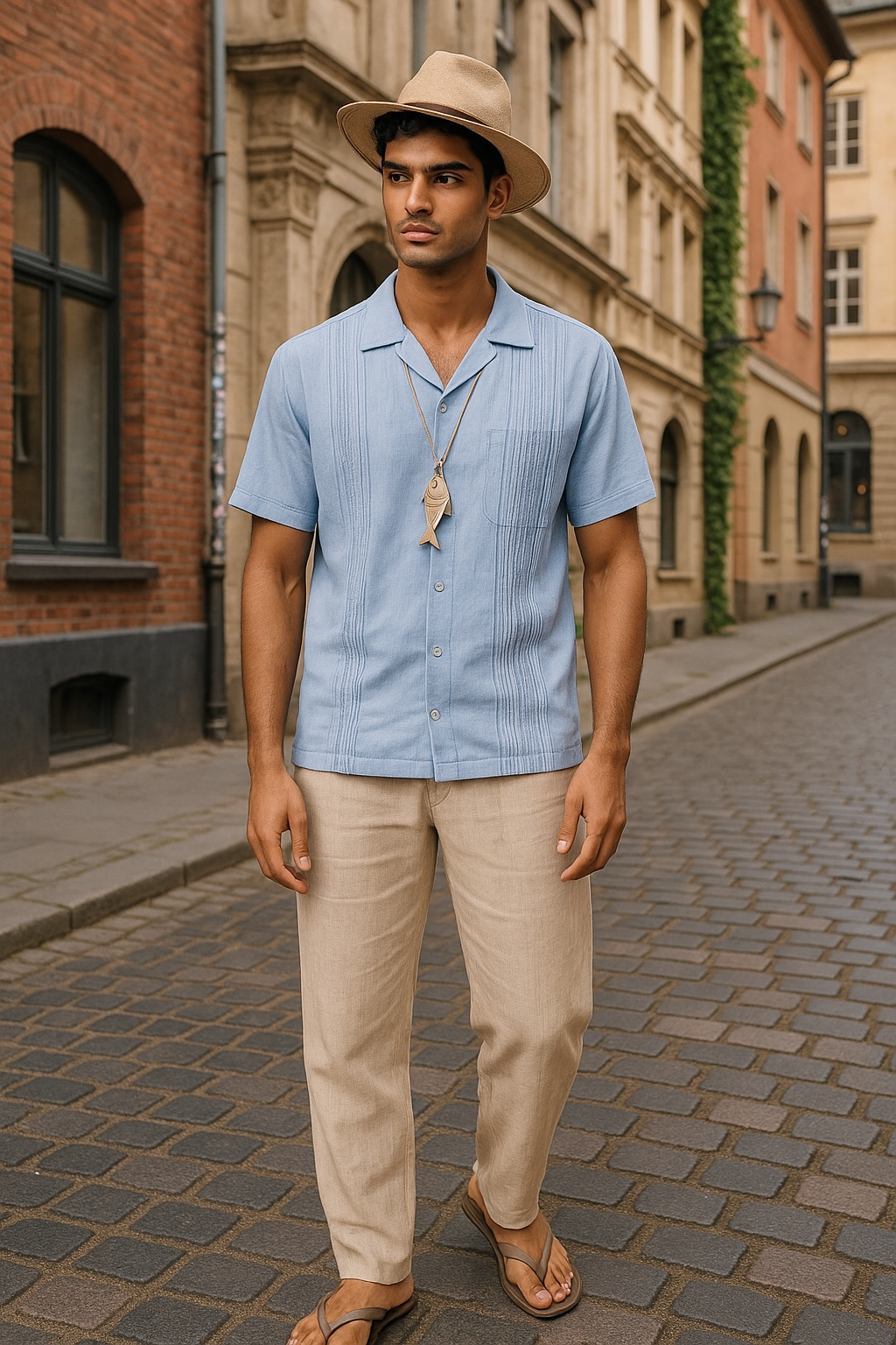 GUAYABERA M.C AGUA AZUL C.SPORT