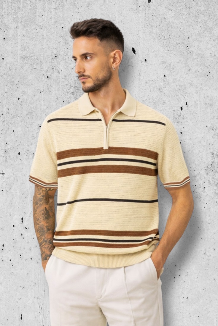 CAMISA TEJ MADRID RAYAS CON CIERRE FM020