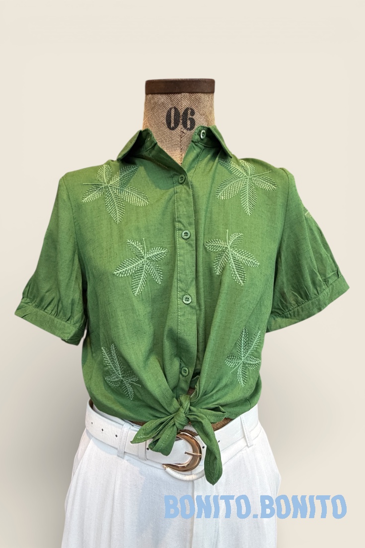 CAMISA NUDITO OMBLIGO HOJAS 82L