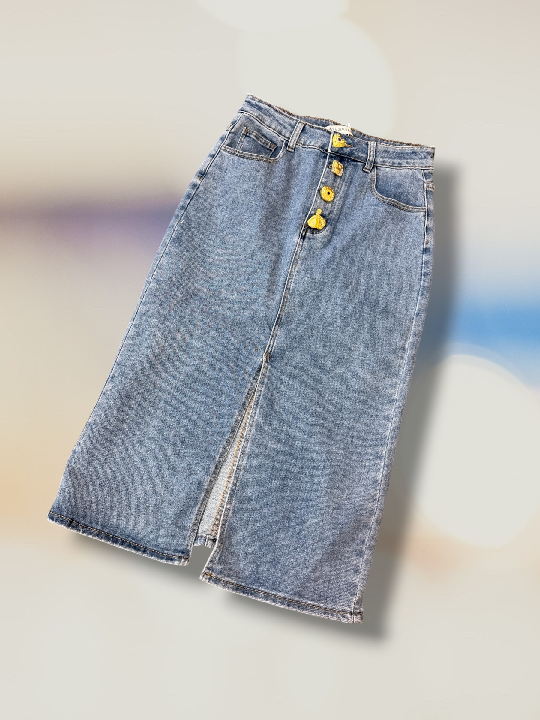 FALDA MISS DENIM BOTÓN OJO 647